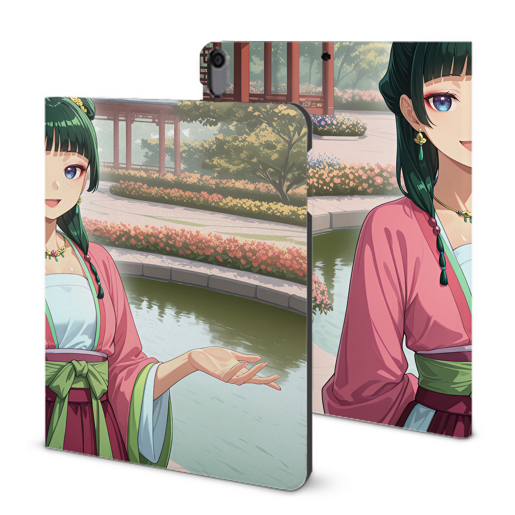 （画像用） 薬屋のひとりごと The Apothecary Diaries IPad ケース ブック型 PUレザー TPU 耐衝撃 軽量 薄型 ペン収納なし 全面保護 IPad 各モデル対応